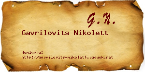 Gavrilovits Nikolett névjegykártya